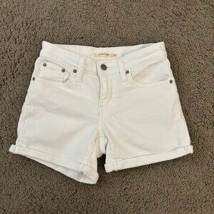 Levi's Women White Jean Mid Length Shorts size 25